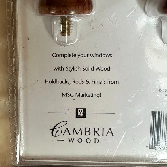 Cambria Solid Wood Spindle Curtain Holdbacks Pair of 2 for Curtains / Drapes - Picture 3 of 4